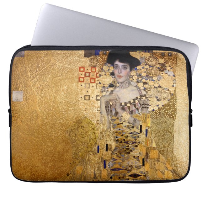Gustav Klimt porträtt från Adel Bloch Bauer 1907 Laptop Fodral (Framsidan)