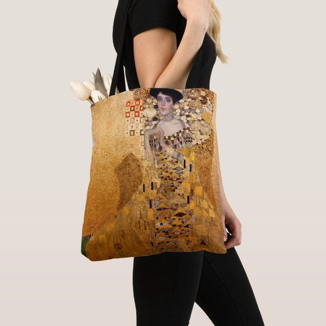 Gustav Klimt porträtt från Adel Bloch Bauer 1907 Tygkasse (Närbild)