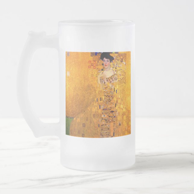 Gustav Klimt Porträtt från Adele Bloch Bauer Frostat Ölglas (Vänster)