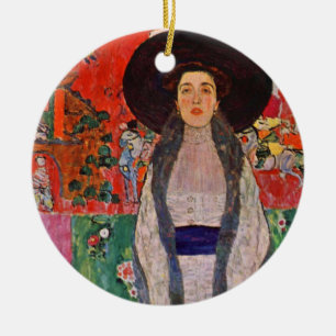 Gustav Klimt Porträtt från Adele Bloch-Bauer II Julgransprydnad Keramik