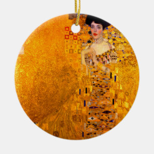 Gustav Klimt Porträtt från Adele Bloch Bauer Julgransprydnad Keramik