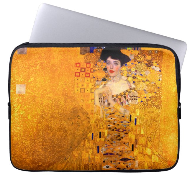 Gustav Klimt Porträtt från Adele Bloch Bauer Laptop Fodral (Framsidan)