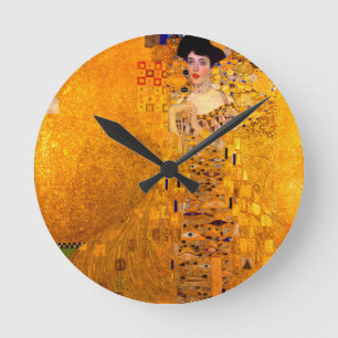Gustav Klimt Porträtt från Adele Bloch Bauer Rund Klocka