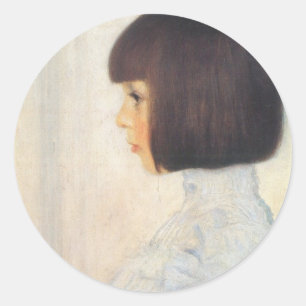 Gustav Klimt Porträtt från Helene Klimt Runt Klistermärke
