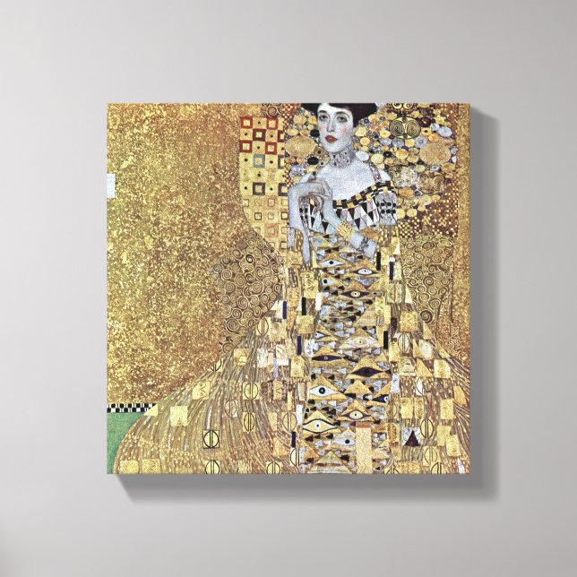 Gustav Klimt - Porträtt i Adele Bloch-Bauer Canvastryck (Framsida)