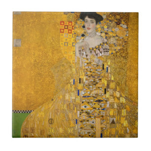 Gustav Klimt - Porträtt i Adele Bloch-Bauer I Kakelplatta