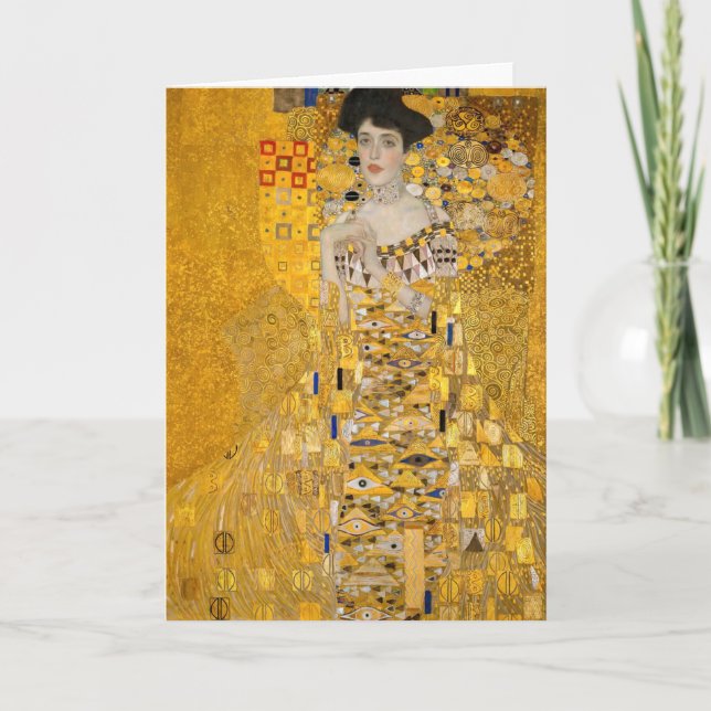 Gustav Klimt - Porträtt i Adele Bloch-Bauer I Kort (Framsida)