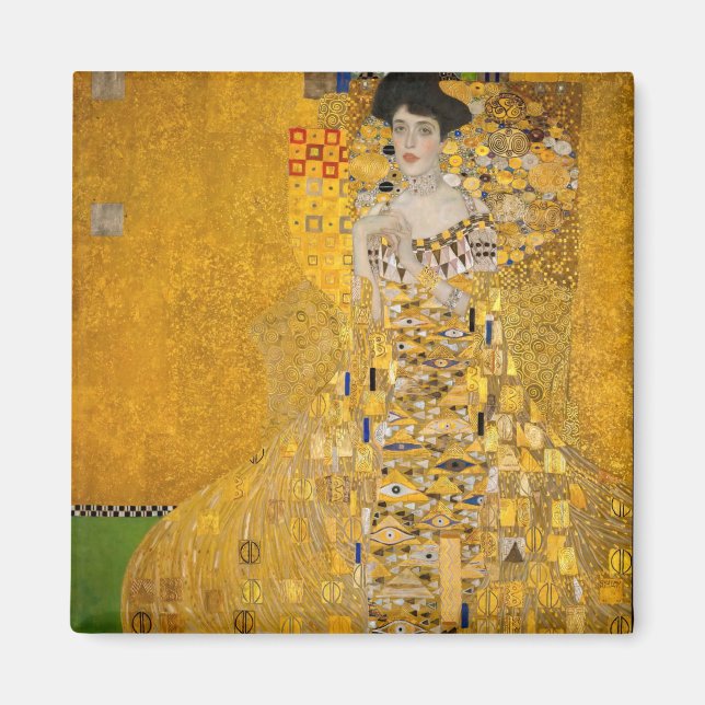 Gustav Klimt - Porträtt i Adele Bloch-Bauer I Magnet (Framsidan)