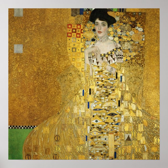Gustav Klimt - Porträtt i Adele Bloch-Bauer I Poster (Framsidan)