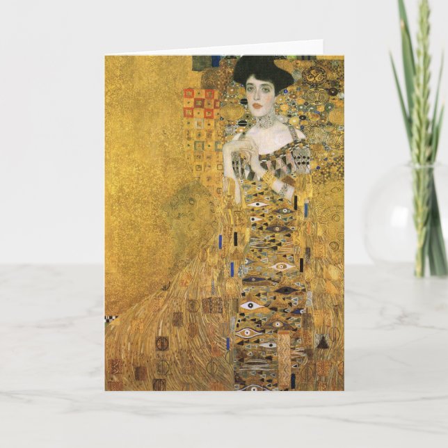 Gustav Klimt - Porträtt i Adele Block Bauer Kort (Framsida)