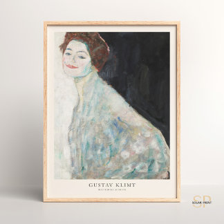 Gustav Klimt Porträtt i Dam vid vitfärgning Poster