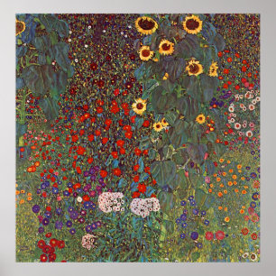 Gustav Klimt Poster ~ Blomsterträdgården
