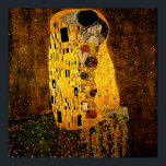 Gustav Klimt Poster Kiss<br><div class="desc">En österrikisk symbolmålare, 1862-1918. Detta är en oljemålning där lagrar i guld löv tillämpade ett slående utseende för ge.</div>