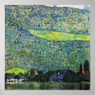 Gustav Klimt Poster ~ Unterach på Sjö Attersee
