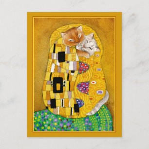 Gustav Klimt pussar guld, portokort Vykort
