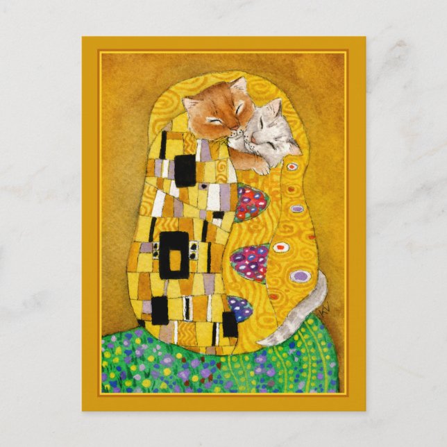 Gustav Klimt pussar guld, portokort Vykort (Framsida)