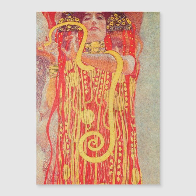 Gustav Klimt Red Woman Guld Snake Painting (Framsida)