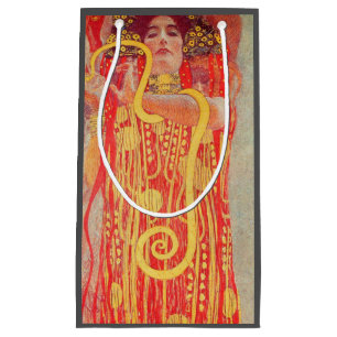 Gustav Klimt Red Woman Guld Snake Painting