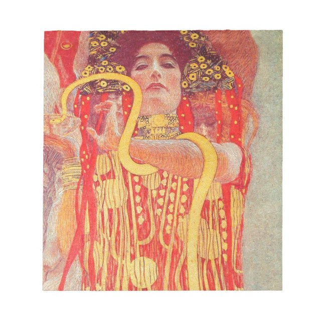 Gustav Klimt Red Woman Guld Snake Painting Anteckningsblock (Framsida)
