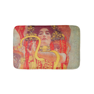 Gustav Klimt Red Woman Guld Snake Painting Badrumsmatta