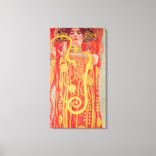 Gustav Klimt Red Woman Guld Snake Painting Canvastryck