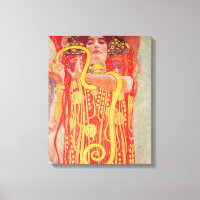 Gustav Klimt Red Woman Guld Snake Painting