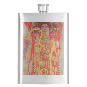 Gustav Klimt Red Woman Guld Snake Painting Fickplunta