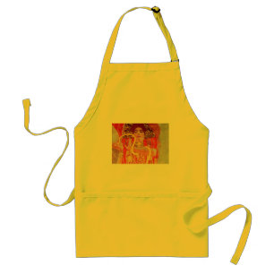 Gustav Klimt Red Woman Guld Snake Painting Förkläde