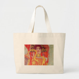 Gustav Klimt Red Woman Guld Snake Painting Jumbo Tygkasse