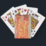 Gustav Klimt Red Woman Guld Snake Painting Spel Kort<br><div class="desc">Gustav Klimt Red Woman Guld Snake Art nouveau Painting - Gustav Klimt var en österrikisk symbolmålare och medlem av Wienrörelsen Secession. Han använde guld i sitt vackra arbete med art nouveau kvinnor och dekorativa konst. Klimtmålningen kallades "Medicine" eller Hygieia. Gustav Klimt-målningen är av en art nouveau kvinna i en lång...</div>