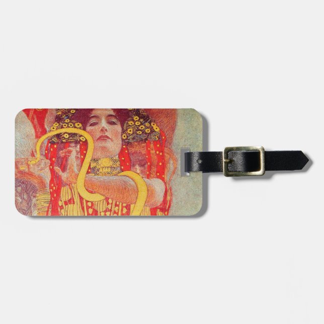 Gustav Klimt Röd kvinna guld orm målning Bagagebricka (Horisontell Framsida)