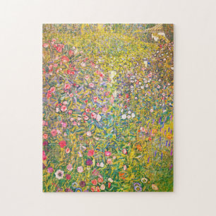 Gustav Klimt rosa blommapussel Pussel