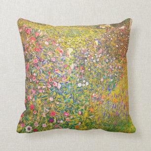 Gustav Klimt rosablommor Kudde