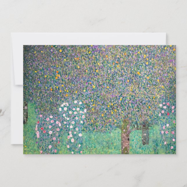 Gustav Klimt - Rosbuskar under träden Inbjudningar (Framsida)