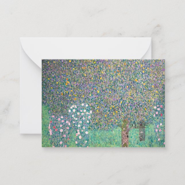 Gustav Klimt - Rosebuskar under Träd Anteckningskort (Framsida)