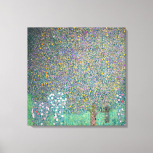 Gustav Klimt - Rosebuskar under Träd Canvastryck