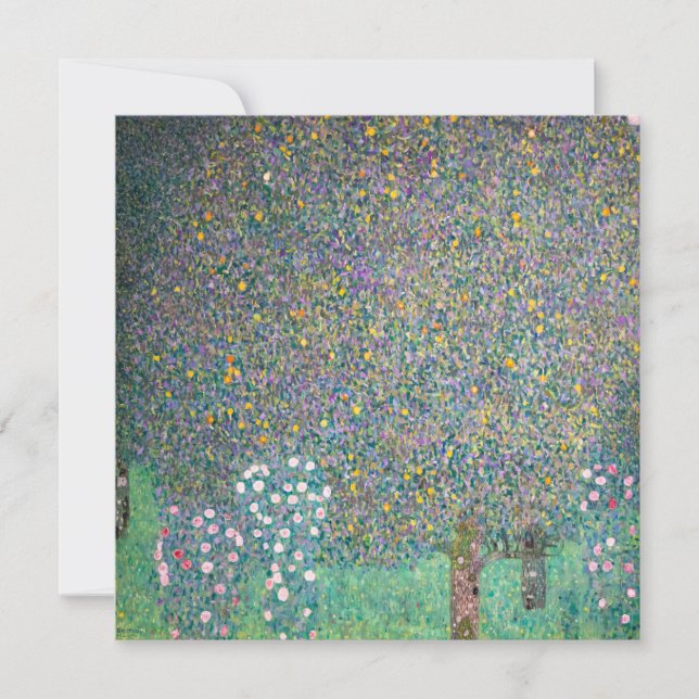 Gustav Klimt - Rosebuskar under Träd Inbjudningar (Framsida)