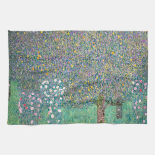 Gustav Klimt - Rosebuskar under Träd Kökshandduk