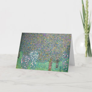 Gustav Klimt - Rosebuskar under Träd Kort