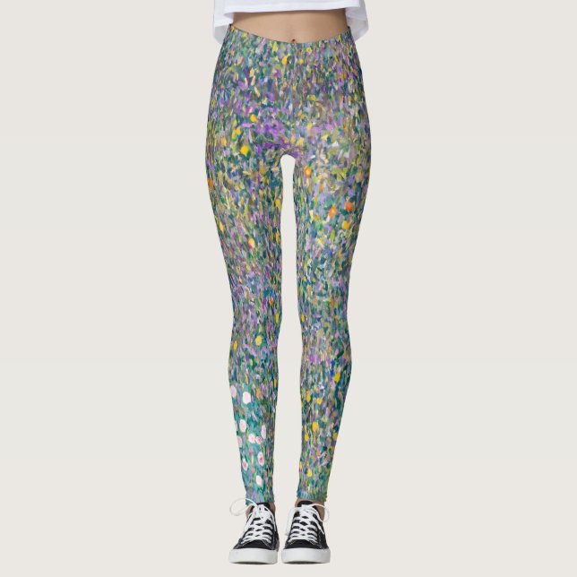 Gustav Klimt - Rosebuskar under Träd Leggings (Framsida)