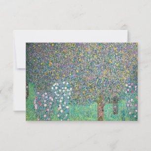 Gustav Klimt - Rosebuskar under Träd Tack Kort