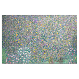 Gustav Klimt - Rosebuskar under Träd Tyg