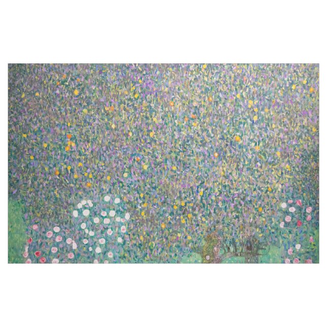 Gustav Klimt - Rosebuskar under Träd Tyg (Yard)