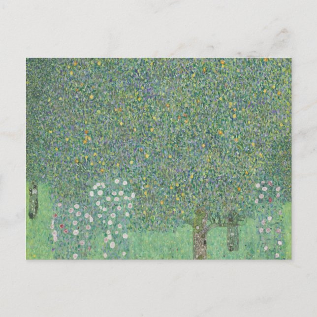 Gustav Klimt - Rosebuskar under Träd Vykort (Framsida)