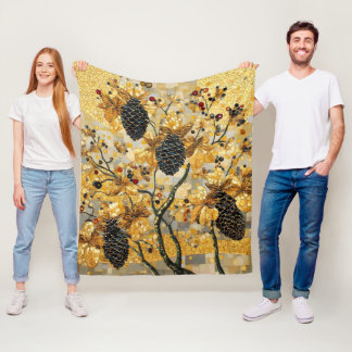 gustav klimt Rustic Pinecone Holiday Winter Bathro Fleecefilt