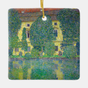 Gustav Klimt - Schloss Kammer am Attersee III Julgransprydnad Keramik