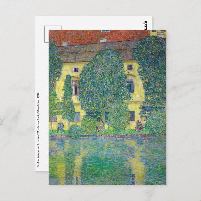 Gustav Klimt - Schloss Kammer am Attersee III Vykort (Fram/baksida)