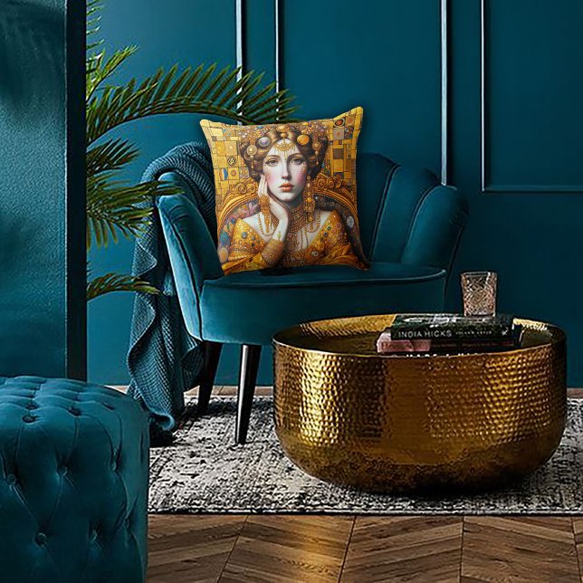 Gustav Klimt Seated Woman Kudde (Skapare uppladdad)