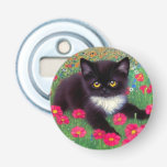 Gustav Klimt Smokingkatt Flasköppnare<br><div class="desc">Flasköppnare med en Gustav Klimt smokingkatt! Denna bedårande svarta och vita katt sitter i ett fält av röda,  blå,  vita och orangea blommor. En fantastisk present för kattälskare och österrikiska konstentusiaster!</div>