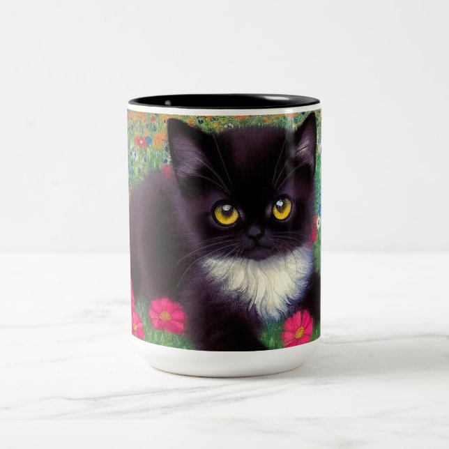 Gustav Klimt Smokingkatt Två-Tonad Mugg (Center)